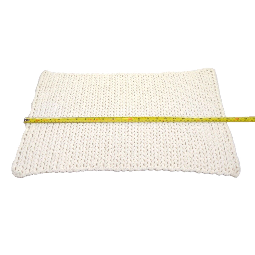 Vintage White Handmade Crocheted Dresser Doily Runner 22 x 14" Rectangle Antique